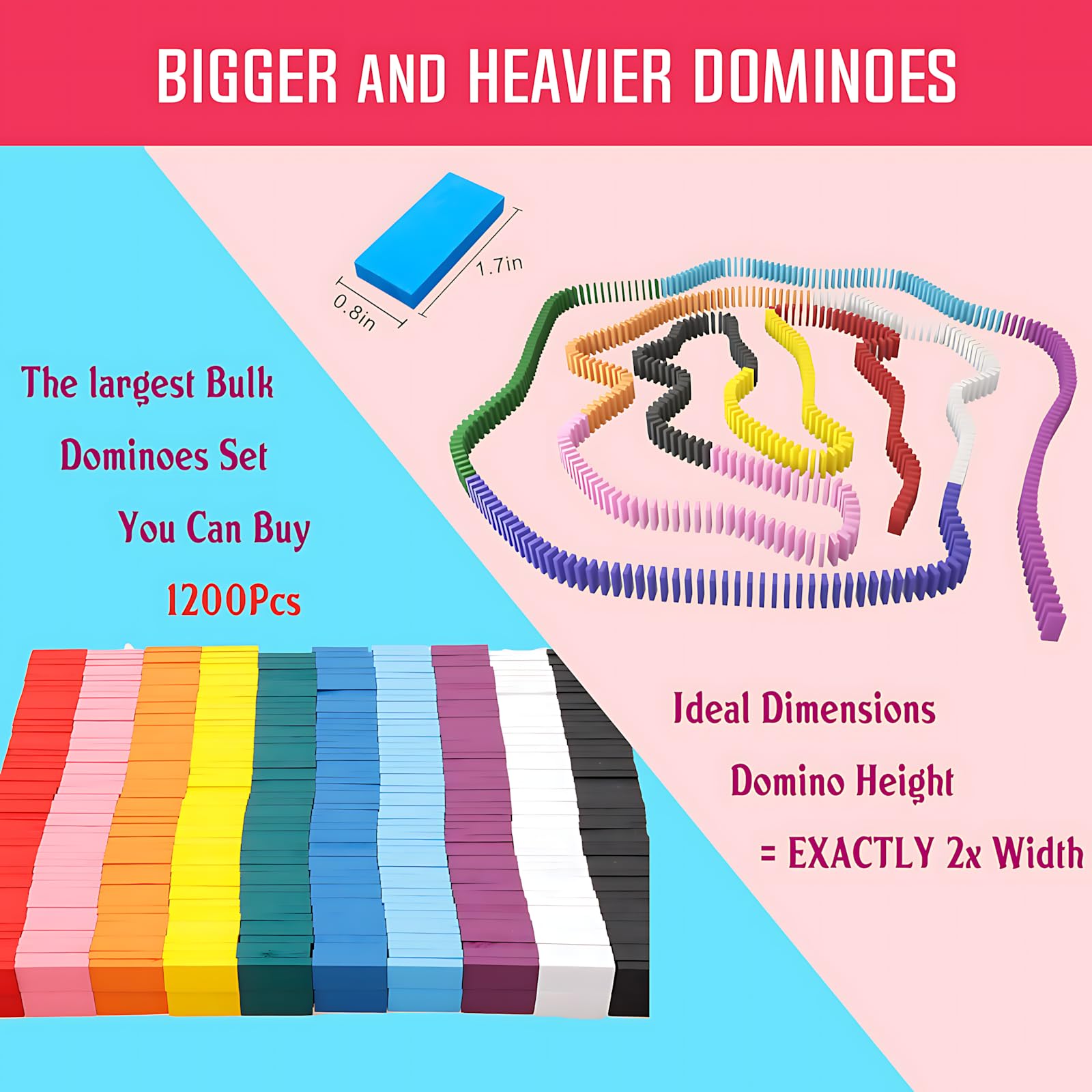 Timfuis domino chain reaction ready for tumbling fun and cascading games