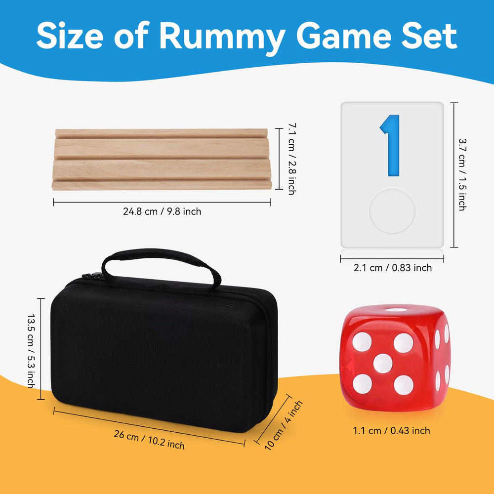 Timissu travel case protects the Rummy Cube set during trips and camping.