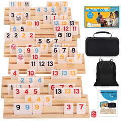 Timissu Rummy Cube tiles with bright numbers for easy readability during play.