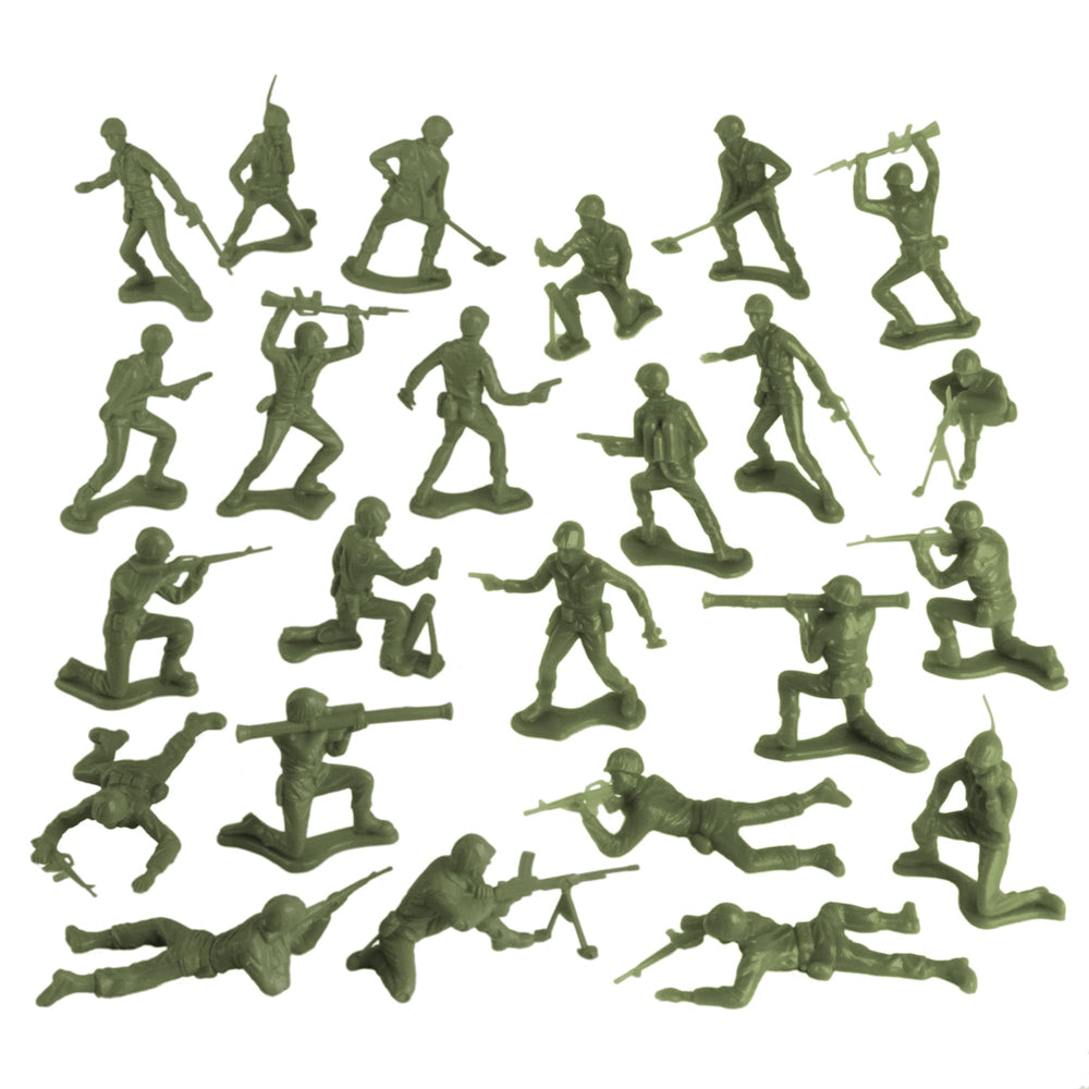 Tim Mee Army Men bazookaman detail up close for action-oriented pretend play.