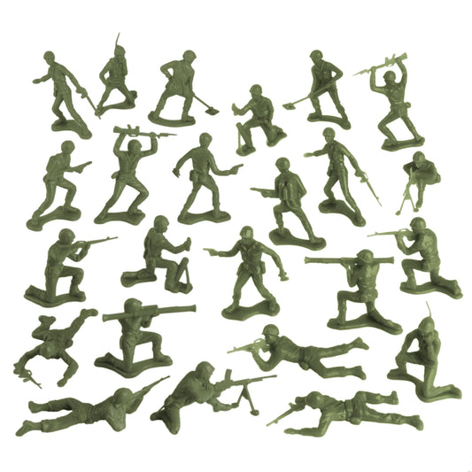 Tim Mee Army Men bazookaman detail up close for action-oriented pretend play.