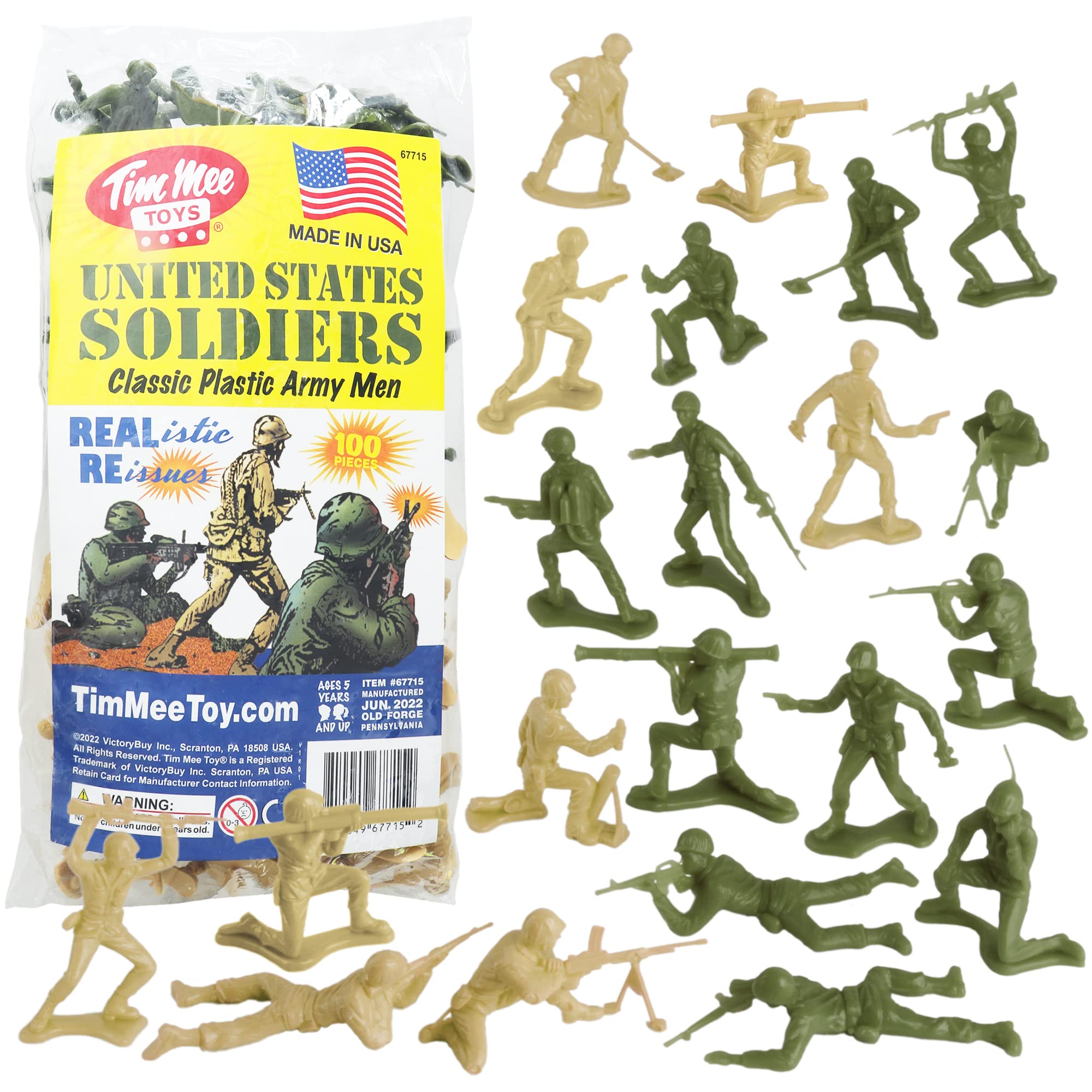 TimMee Army Men olive drab troops ready for imaginative play and display.