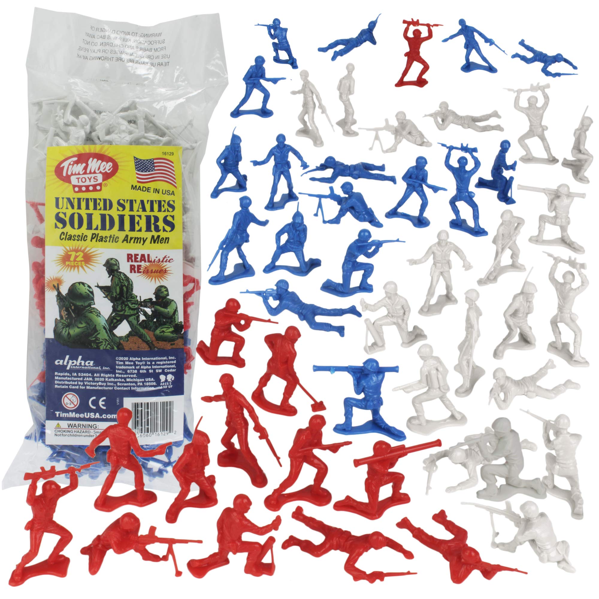 TimMee plastic army men red figures ready for play