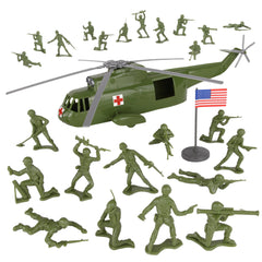 TimMee Toy rescue helicopter in OD green for durable, immersive play