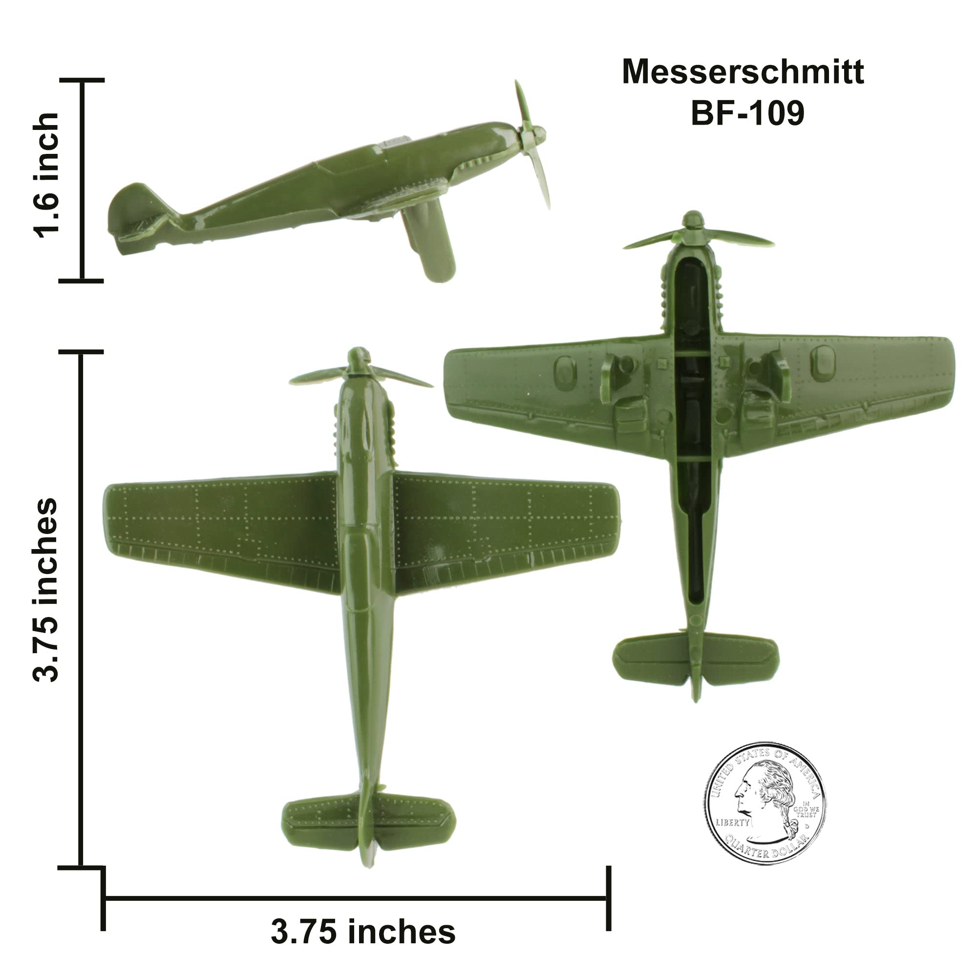 TimMee BF-109 fighter in OD Green for realistic scale battles
