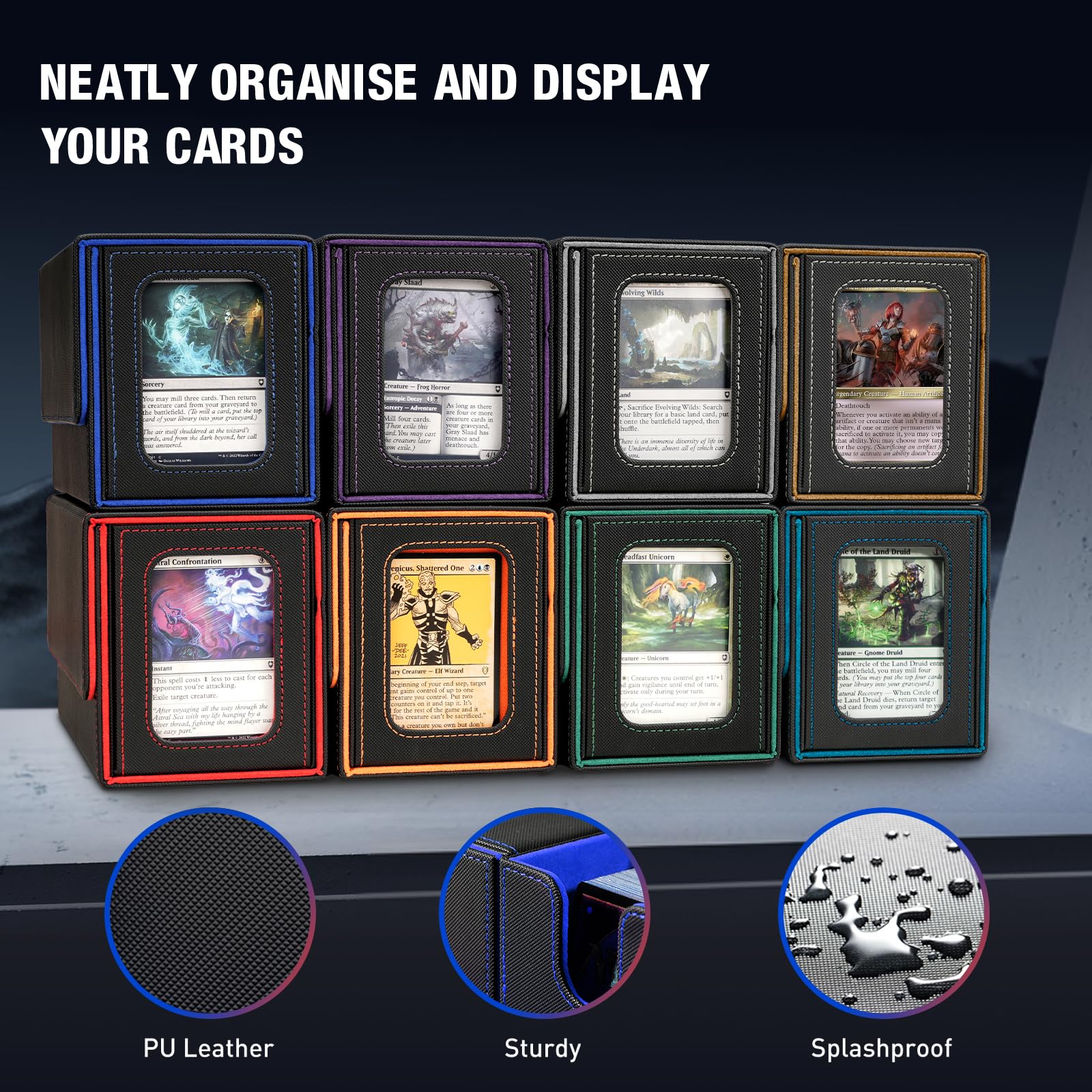 TiMOVO MTG deck box with four dividers to sort cards