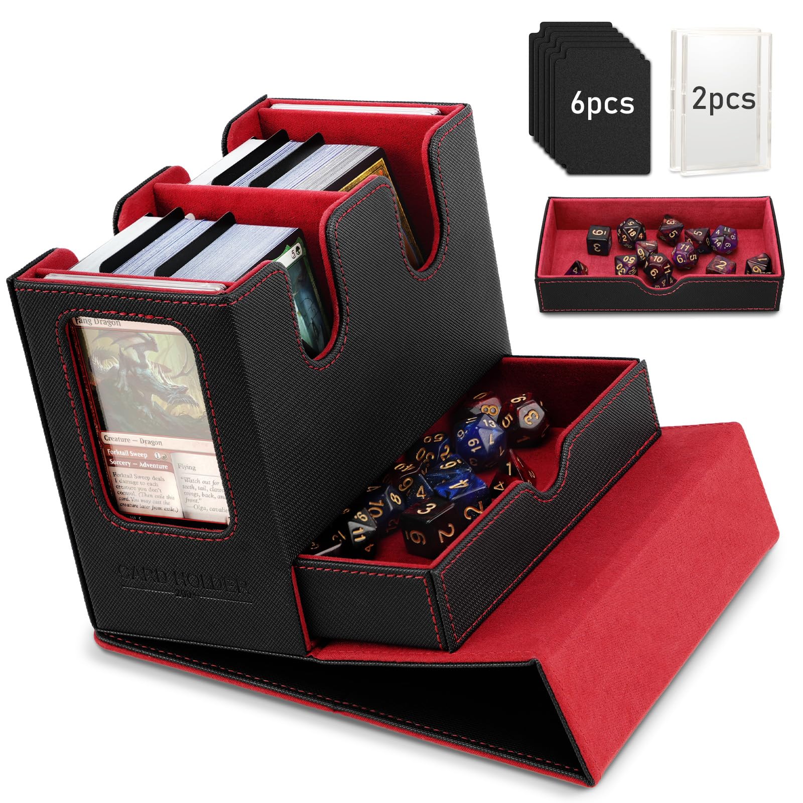 TiMOVO MTG deck box front view showing sleek leather exterior for a premium look