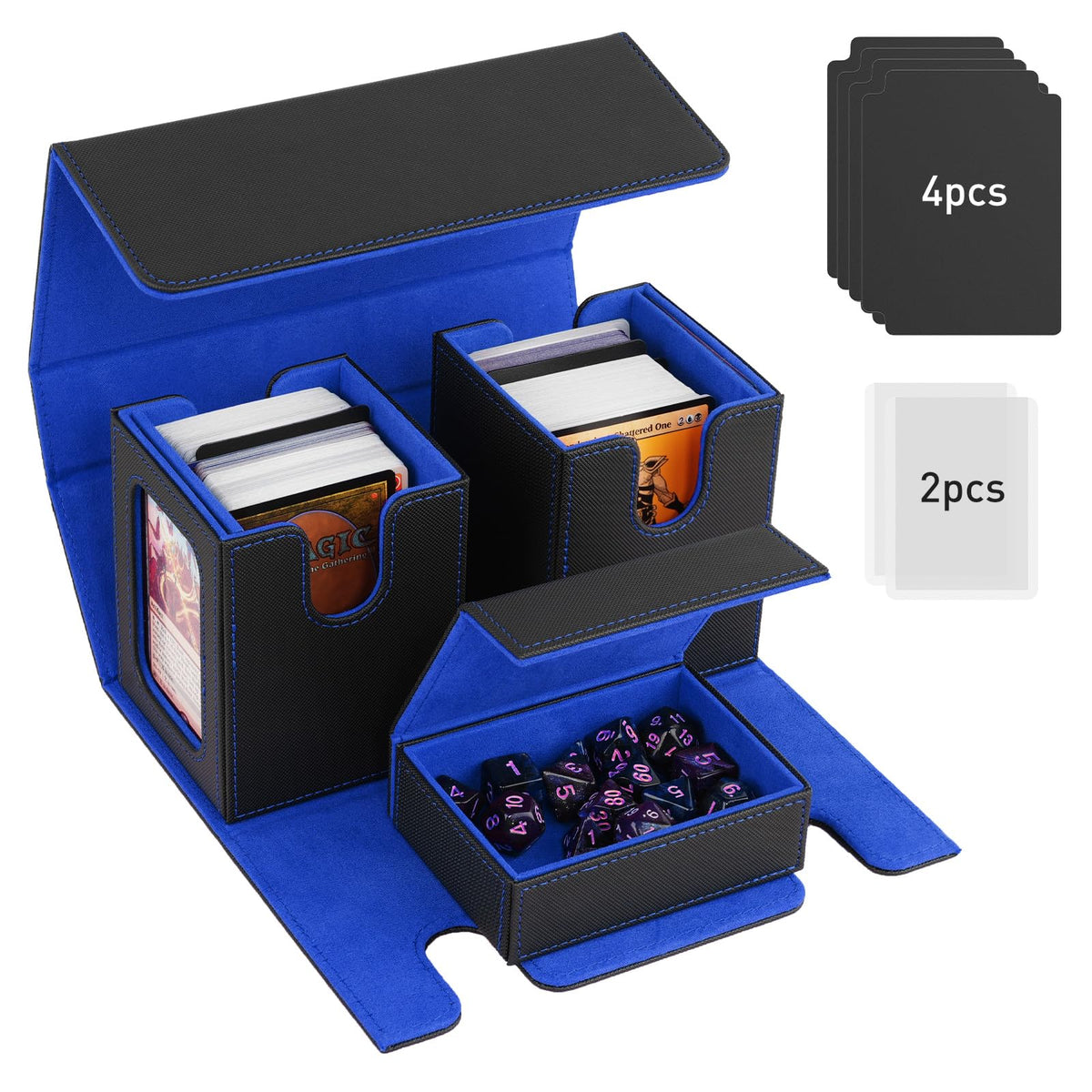 TiMOVO MTG deck box front view highlights protective leather-like exterior for on-the-go play