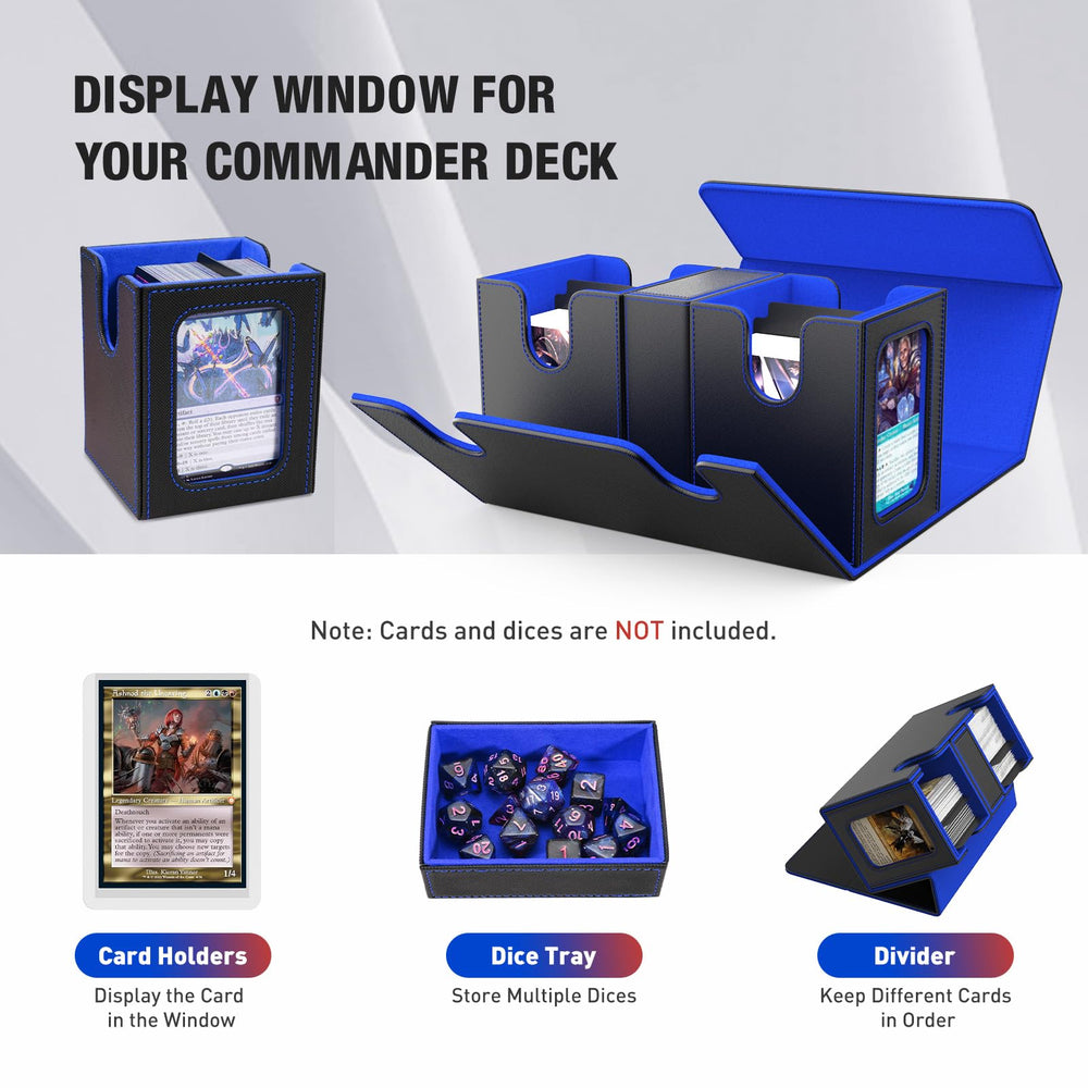 TiMOVO MTG deck box leather texture with double partitions protects and organizes decks