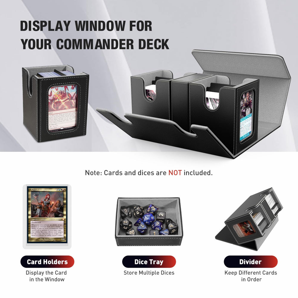 Magnetic closure on TiMOVO MTG deck box secures contents during transport