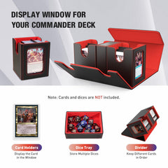 Magnetic closure secures cards during transport.