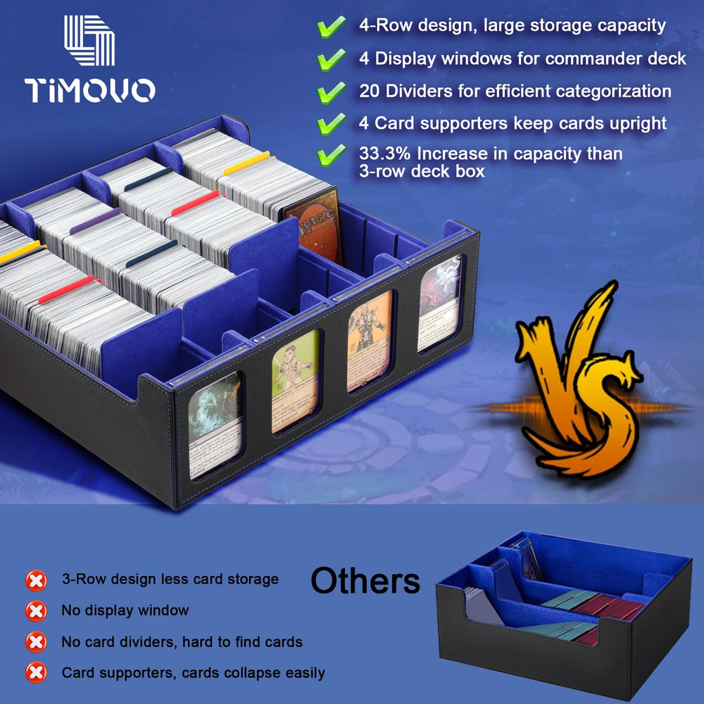 TiMOVO MTG deck box side windows display commander cards for quick identification