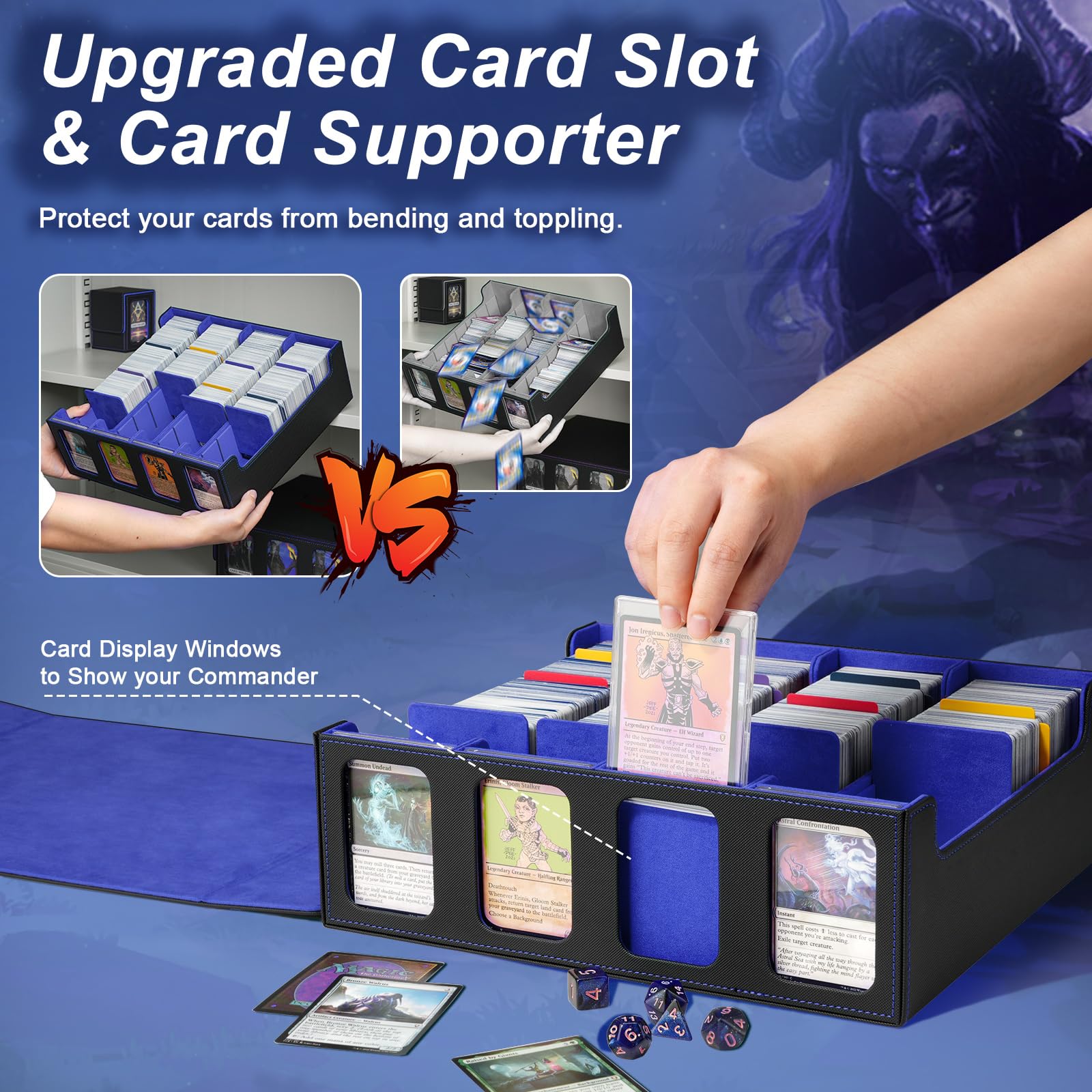TiMOVO MTG deck box features twenty color dividers for easy categorization