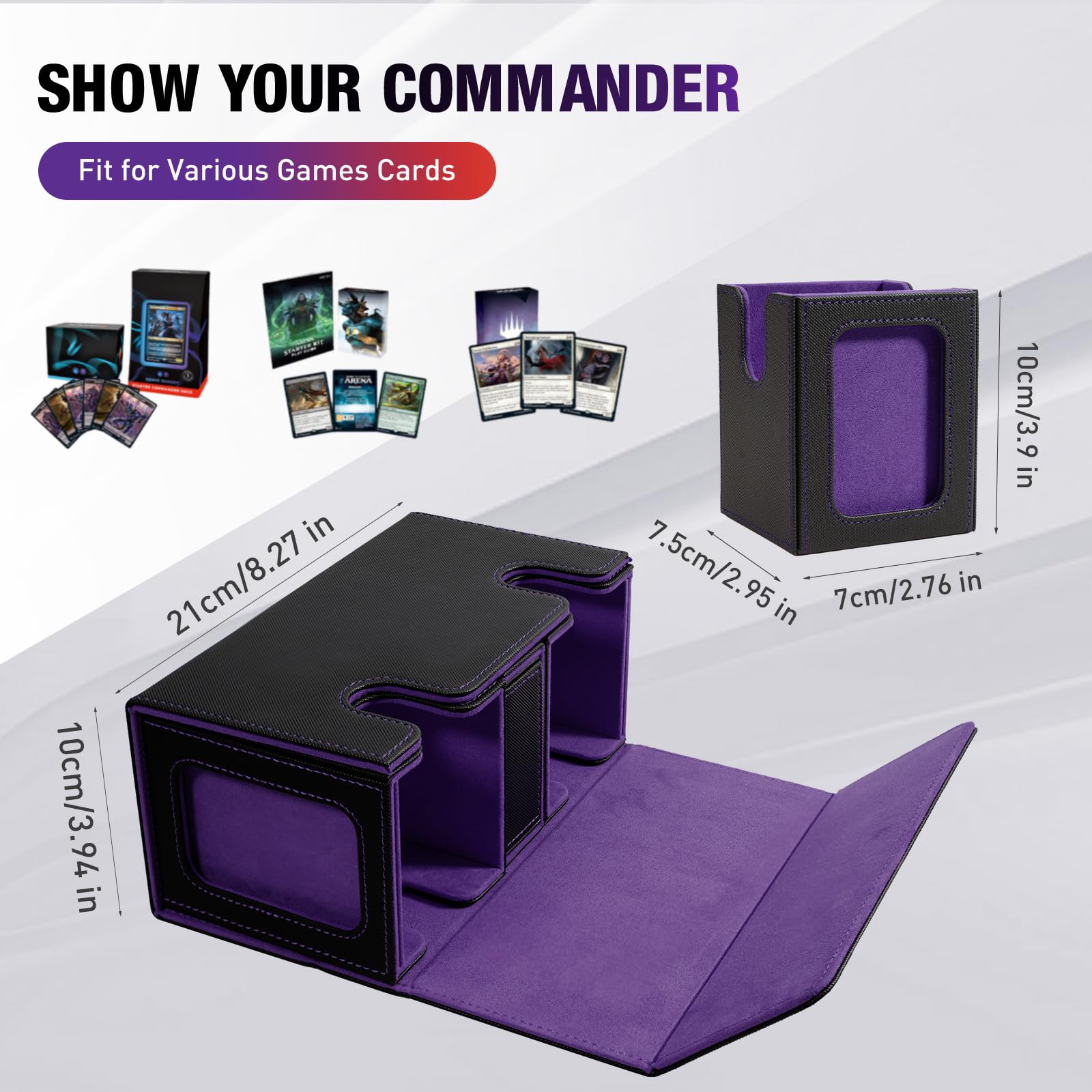 TiMOVO MTG deck box two-compartment storage for 200 double-sleeved cards