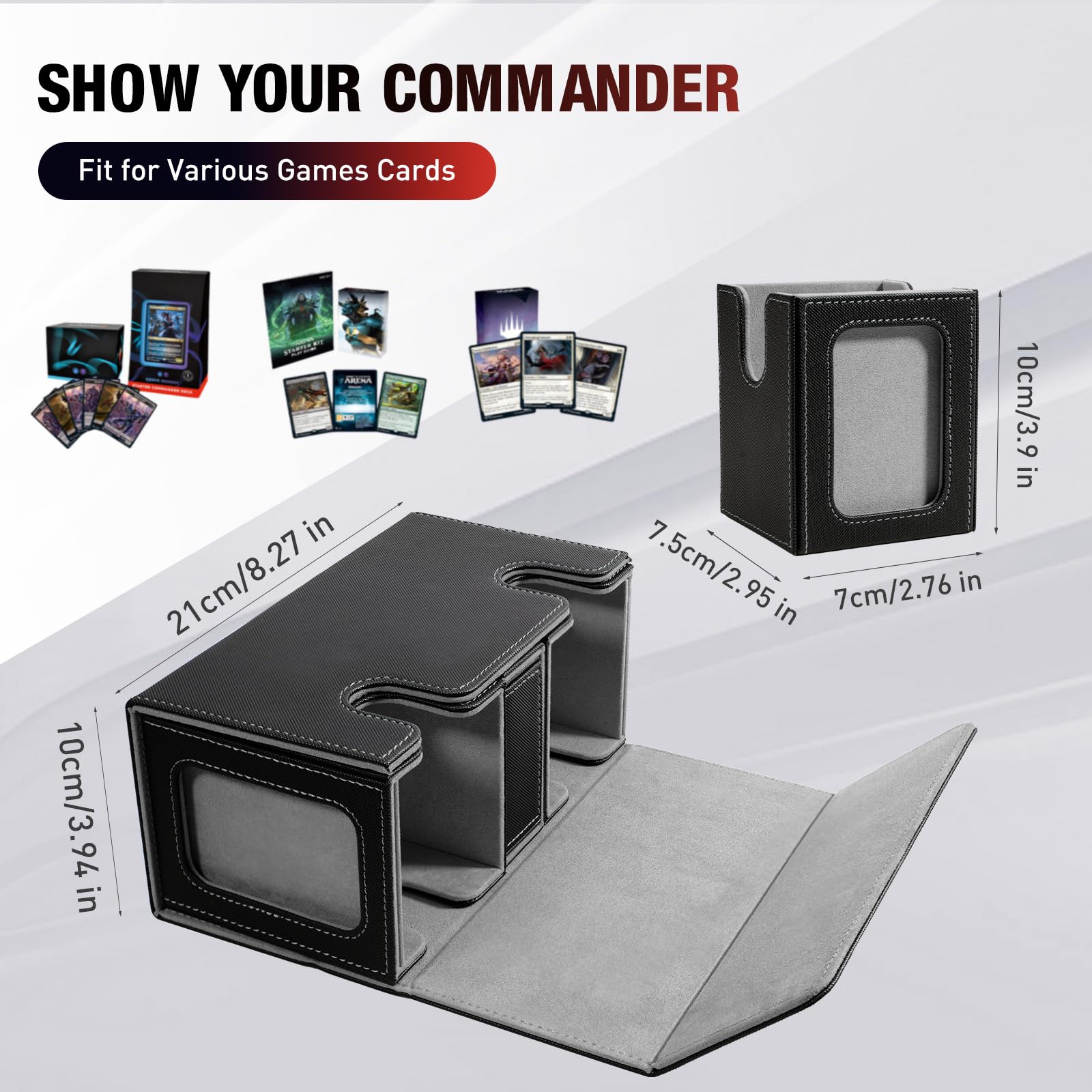 Two-compartment TiMOVO MTG deck box holds 200 double-sleeved cards for quick access