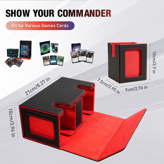 Two-compartment TiMOVO deck box keeps double-sleeved cards organized.