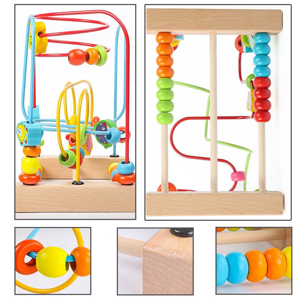 Timy stable wooden base design provides safe, steady tabletop play.