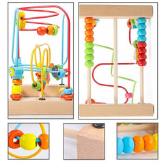 Timy stable wooden base design provides safe, steady tabletop play.