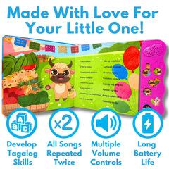 Button panel on Tin Tin Learns Tagalog highlights kid-friendly controls