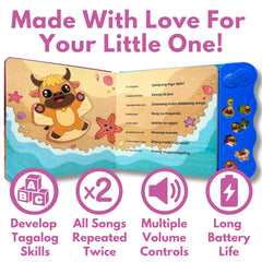 Tin Tin Learns Tagalog soft-touch buttons for easy interactive learning.