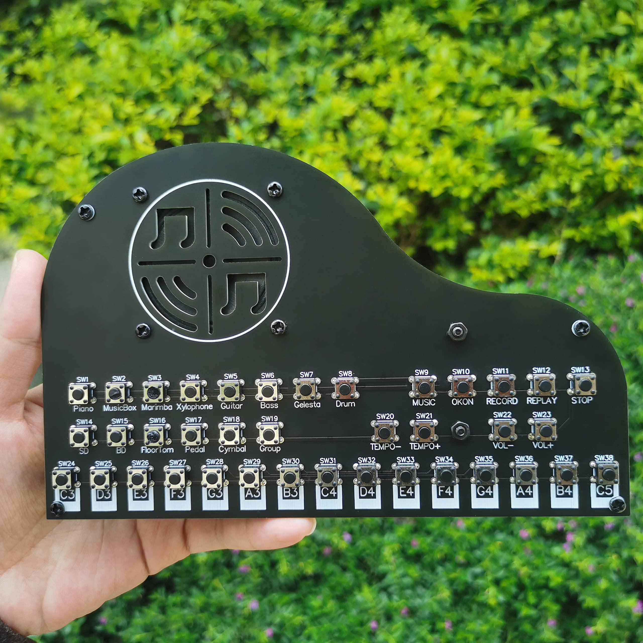 tingbowie Soldering Practice Kit displaying instrument sounds for creative learning.