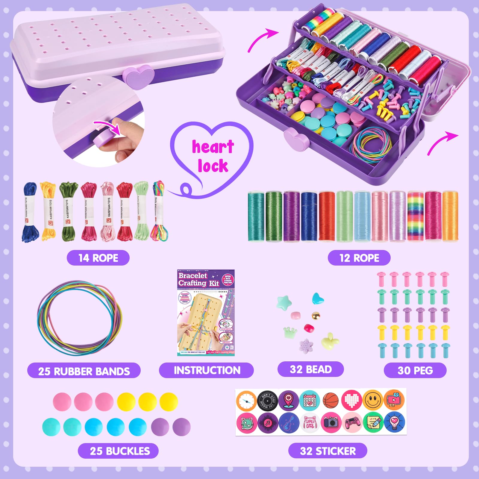 TingingYuli bracelet maker with 3-layer storage for tidy crafting space.