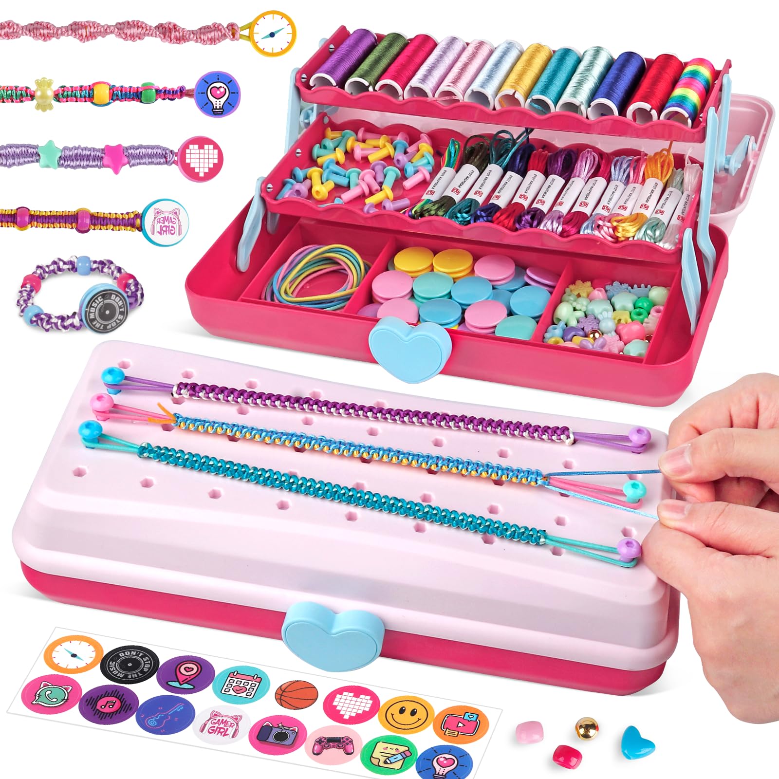 TingingYuli friendship bracelet maker kit with storage box and colorful threads