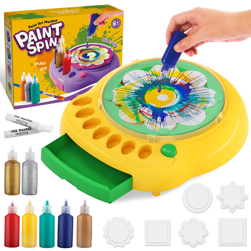 TingingYuli paint spin art machine in action for kids' creative sessions