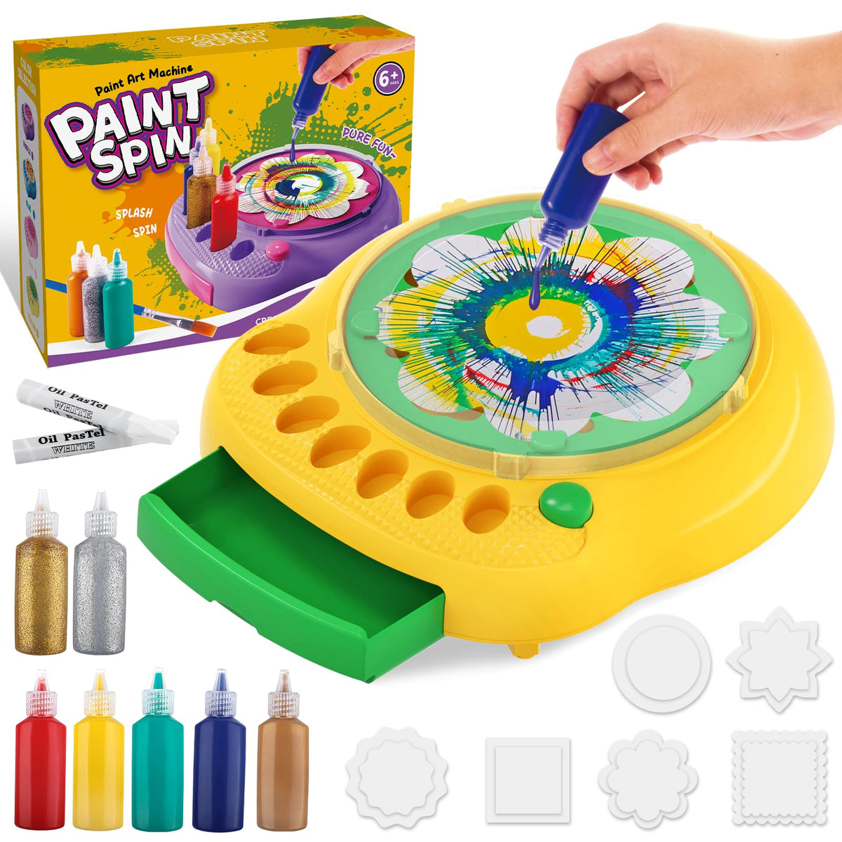 TingingYuli paint spin art machine in action for kids' creative sessions
