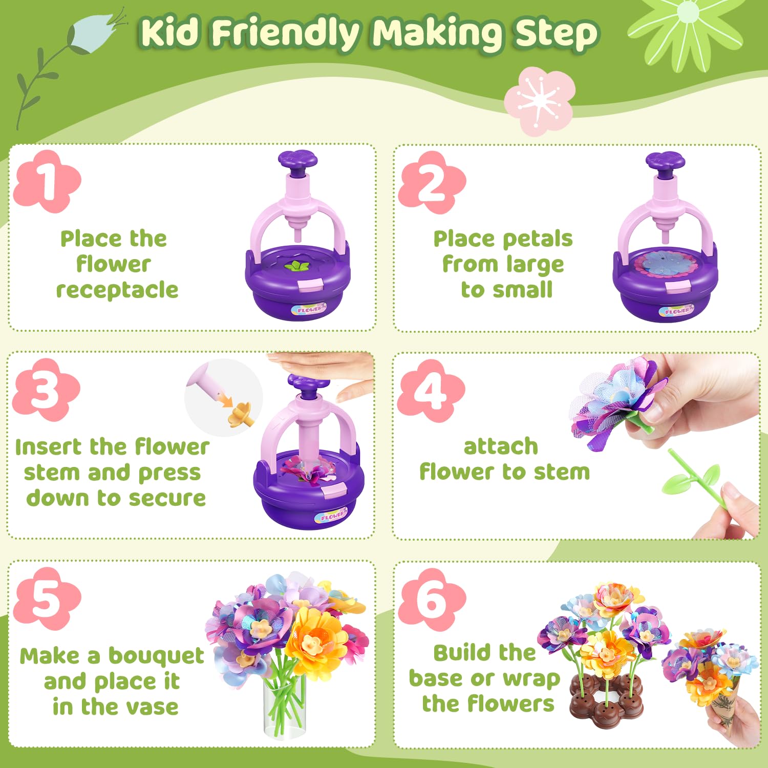 TingingYuli press machine flower kit: tactile operation with detaching base for easy storage.