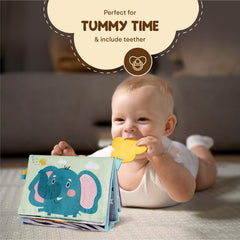 TINITIGIES crinkle pages provide tactile and auditory feedback.