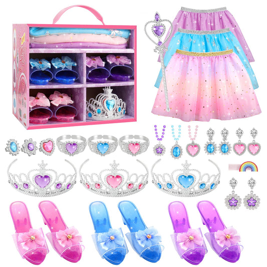 Tinkkorz pink princess shoes set for imaginative dress-up play.