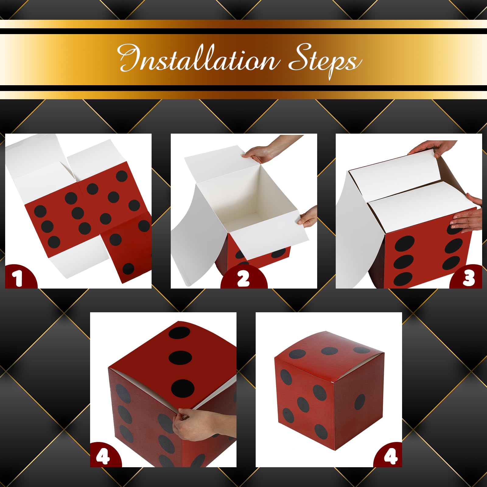 Tinlade black 11-inch dice box creates a bold Vegas-themed table focal point