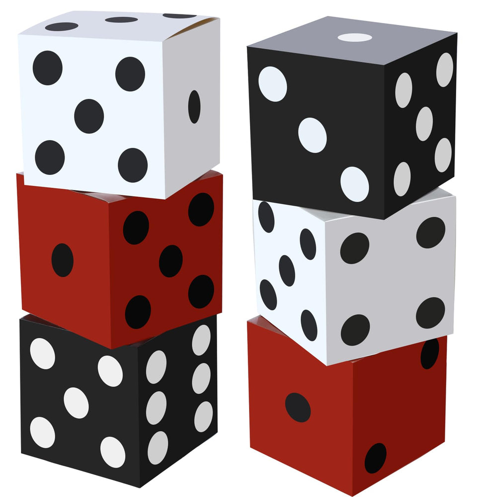 Tinlade red 11-inch dice box for striking casino party table decor