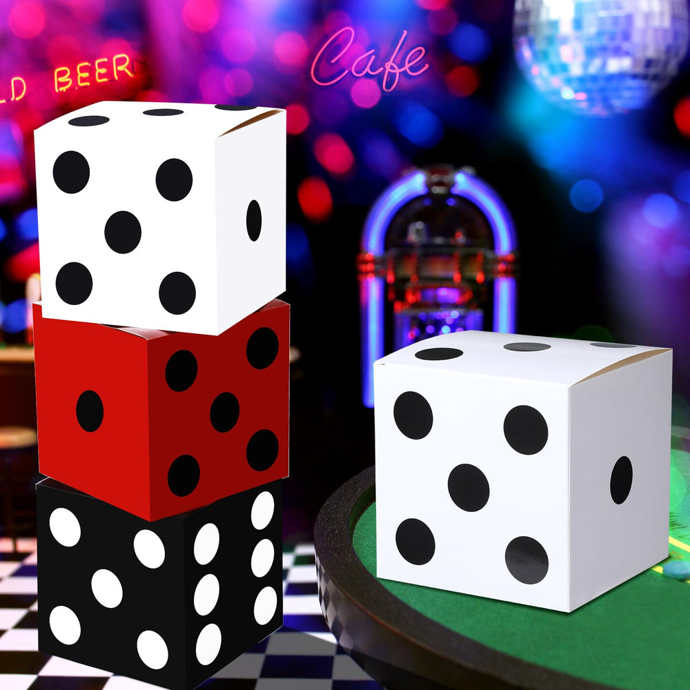 Tinlade Vegas-theme giant dice decor elevates gaming night ambiance