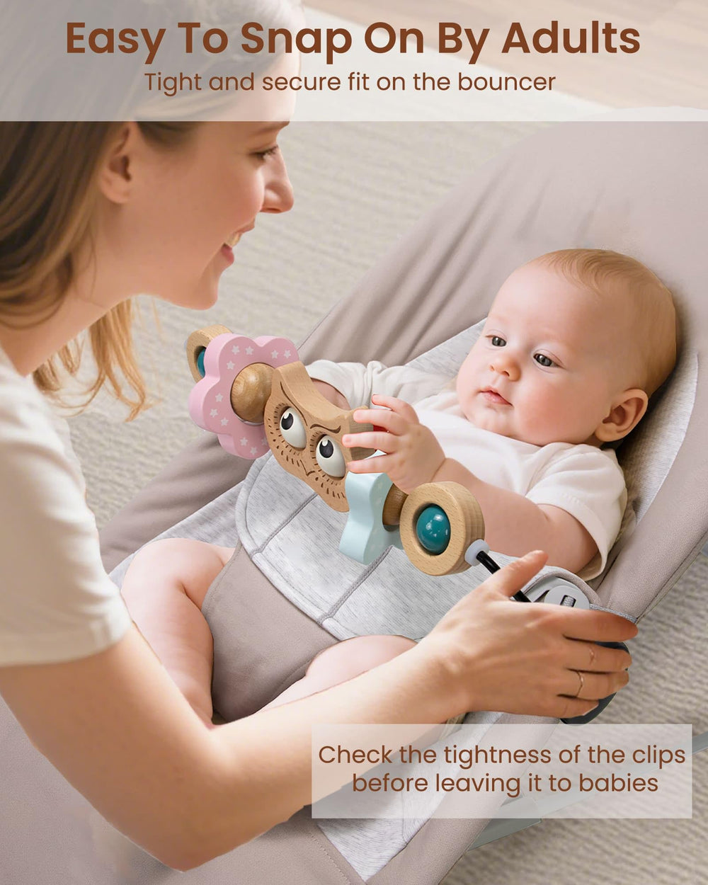 TinlyFinly entertaining toy bar keeps babies focused and amused in the bouncer