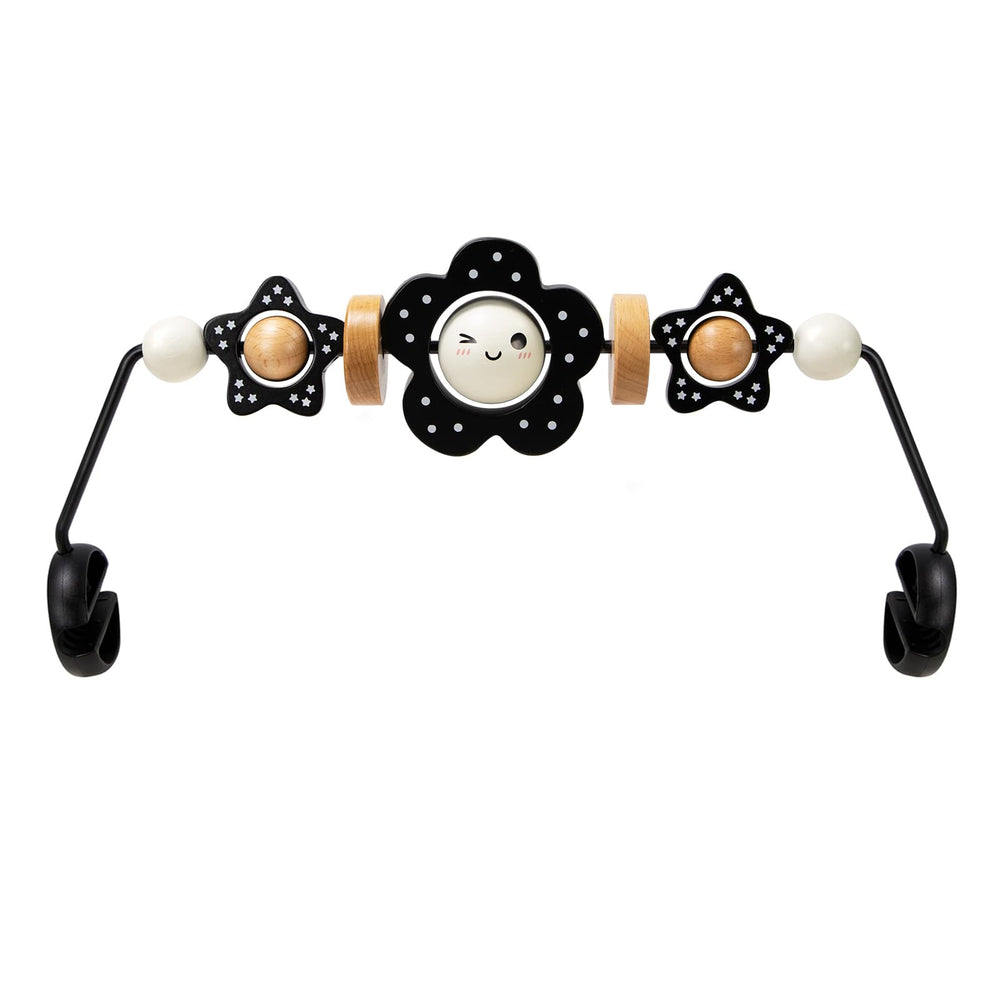 TinlyFinly Baby Bouncer Toy Bar assembly showing secure fittings for compatibility during play