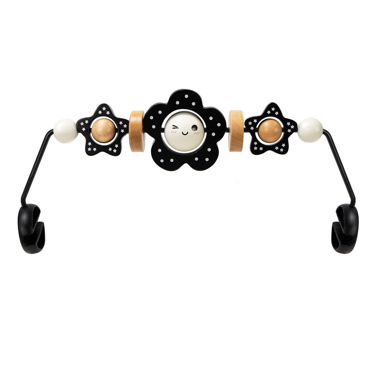 TinlyFinly Baby Bouncer Toy Bar assembly showing secure fittings for compatibility during play