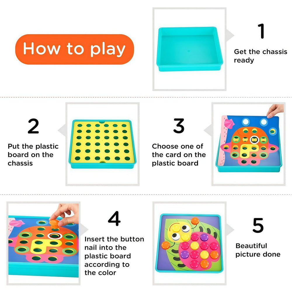 TINOTEEN Button Art Toy portable kit for on-the-go activities