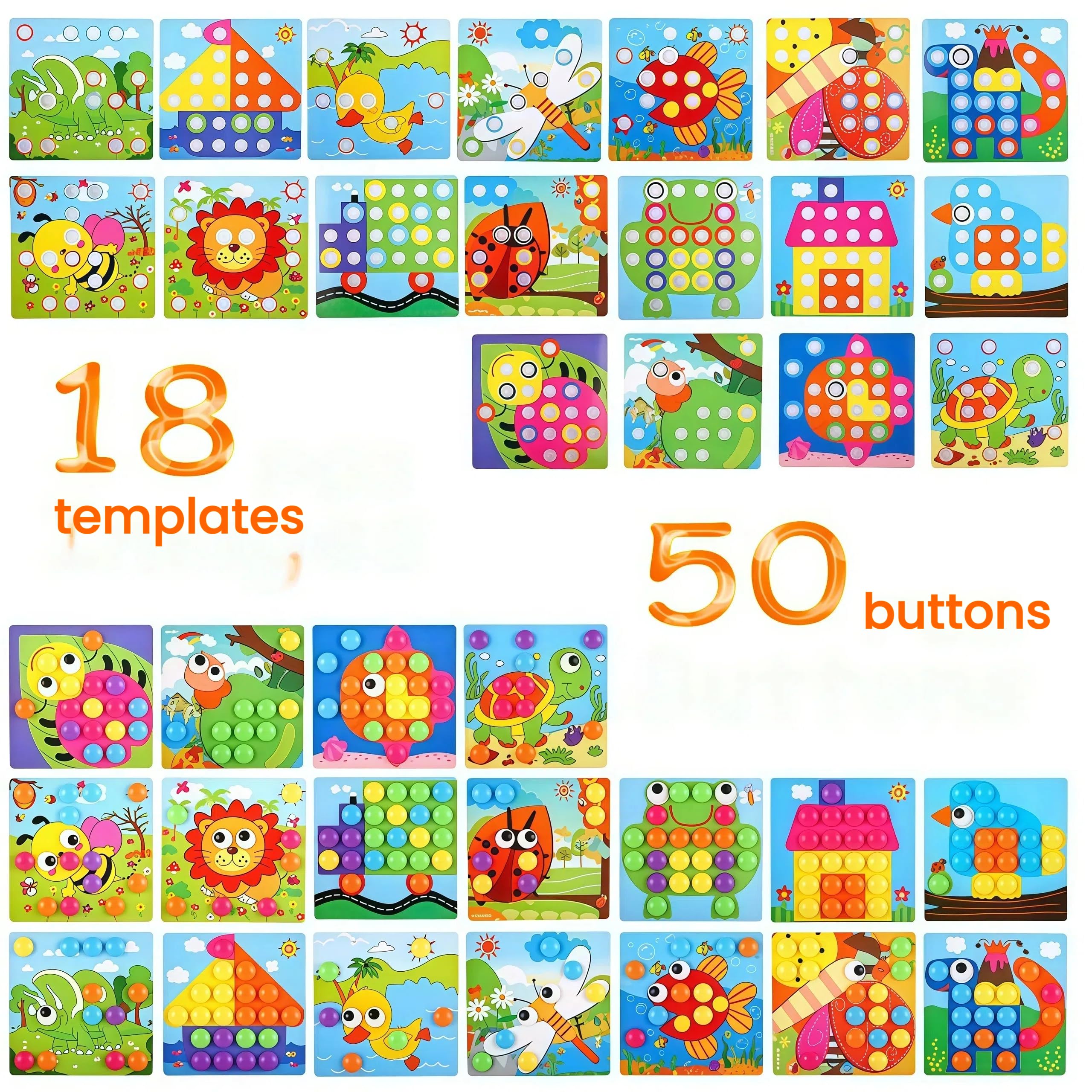 TINOTEEN Button Art Toy safe BPA-free edges for gentle toddler exploration
