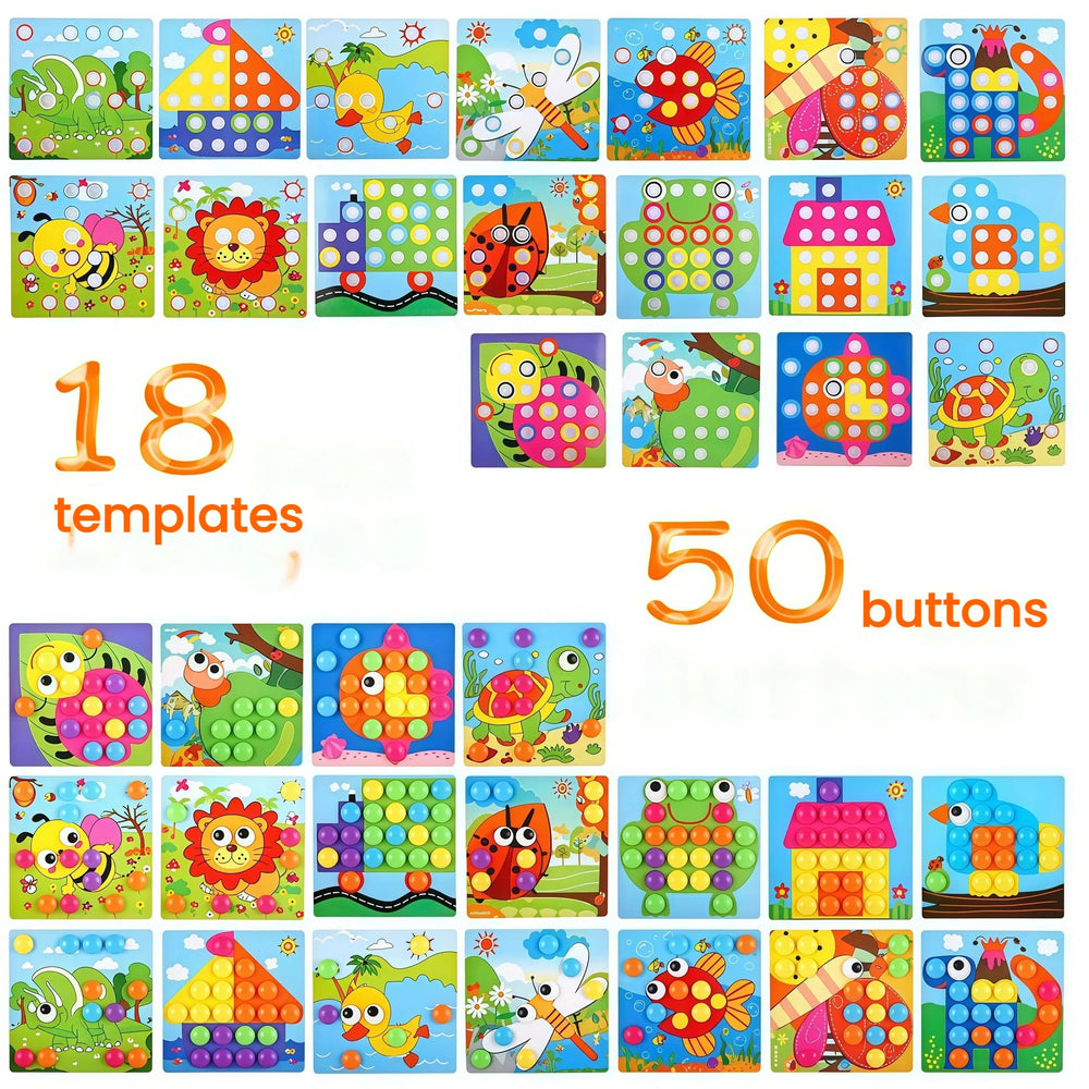 TINOTEEN Button Art Toy safe BPA-free edges for gentle toddler exploration