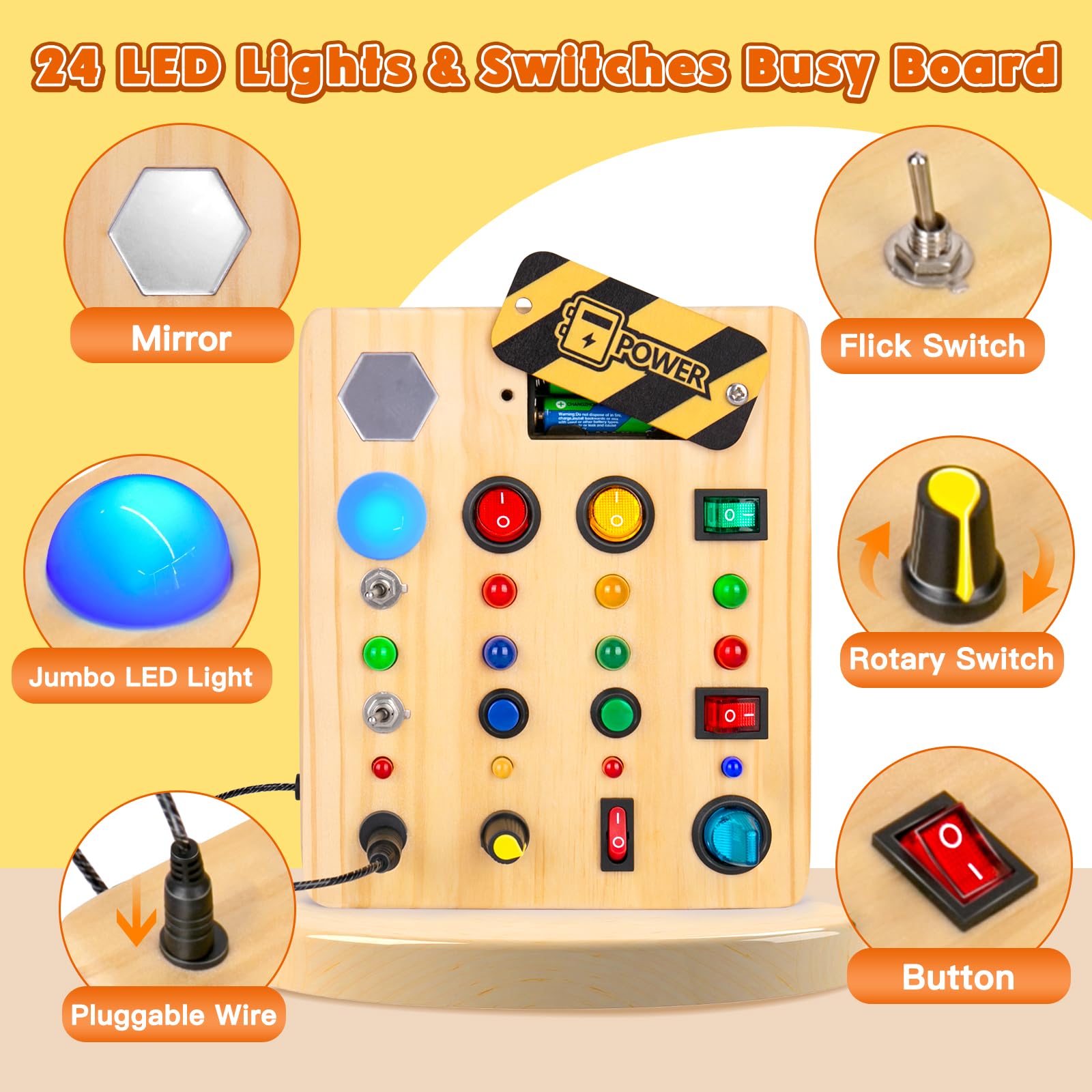 TINTECUSA Busy Board featuring knobs and switches for precise finger movements.