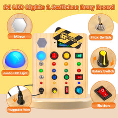 TINTECUSA Busy Board featuring knobs and switches for precise finger movements.