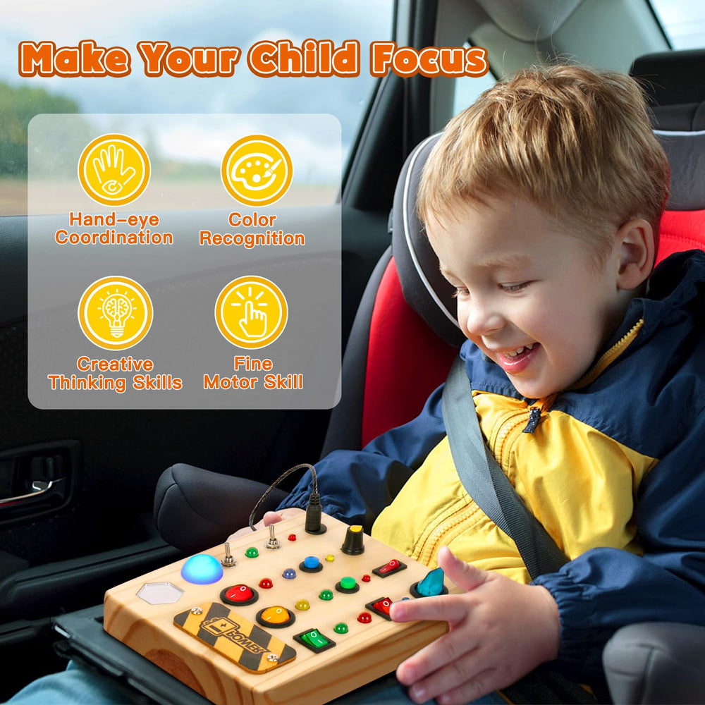 TINTECUSA Busy Board shape sorter activity promotes early problem-solving.