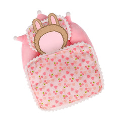 Tintinwiwigo La Booooo Booooo bed with cherry pattern for a charming doll bedroom.