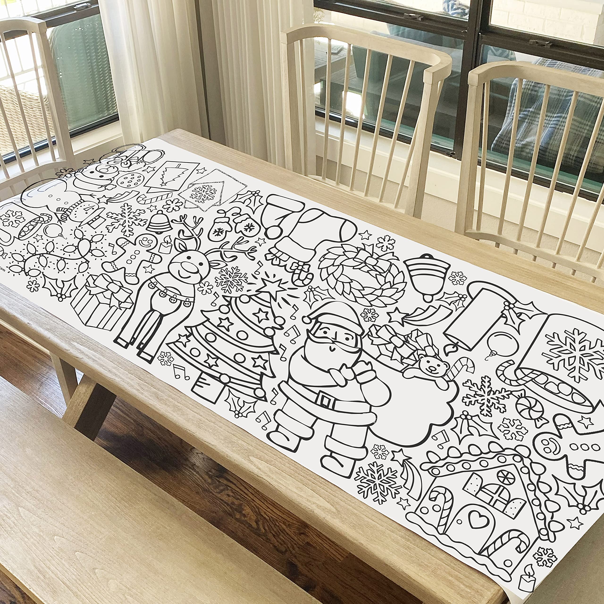 Tiny Expressions giant 30x72 poster tablecloth ideal for big group coloring.