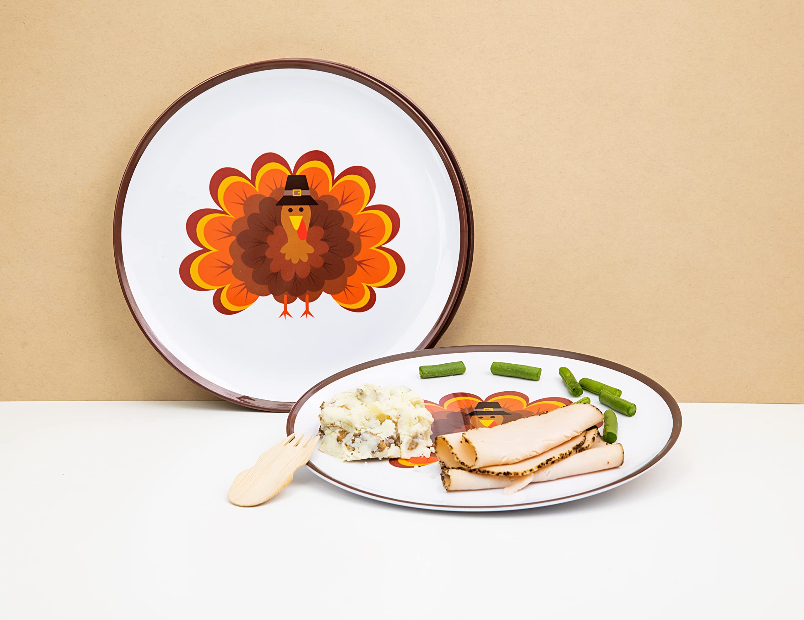 Tiny Expressions 4-piece melamine set with turkey design for family meals