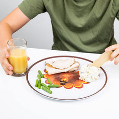 Tiny Expressions turkey design plates offer unbreakable kid friendly mealtime