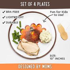 Tiny Expressions kids melamine plates with turkey design for holiday dining