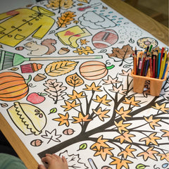 Tiny Expressions thick paper coloring poster can withstand heavy crayon coloring.